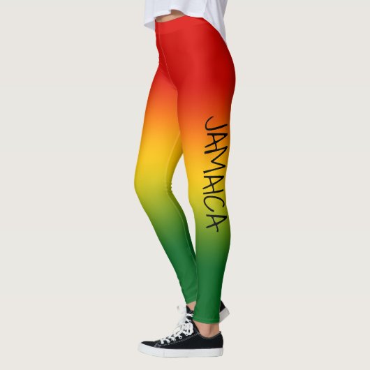 ジャマイカのカラフルなレギンスの赤い黄色緑 レギンス (左)
