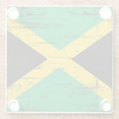 ジャマイカのグランジな旗 ガラスコースター (裏面)