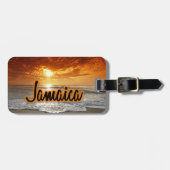 ジャマイカのサンセットラゲージタグ ラゲッジタグ (正面横)
