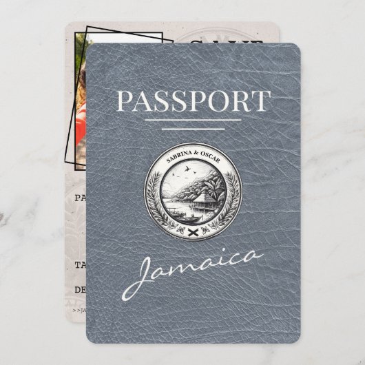 ジャマイカのシルバーパスポート Save The Date セーブザデート (正面/裏面)