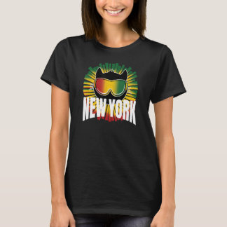 ジャマイカのスキーゴーグルをかけたニューヨークのレゲエキティーキャットN Tシャツ