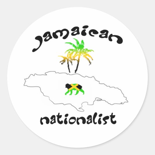 ジャマイカのナショナリストロゴ ラウンドシール (正面)