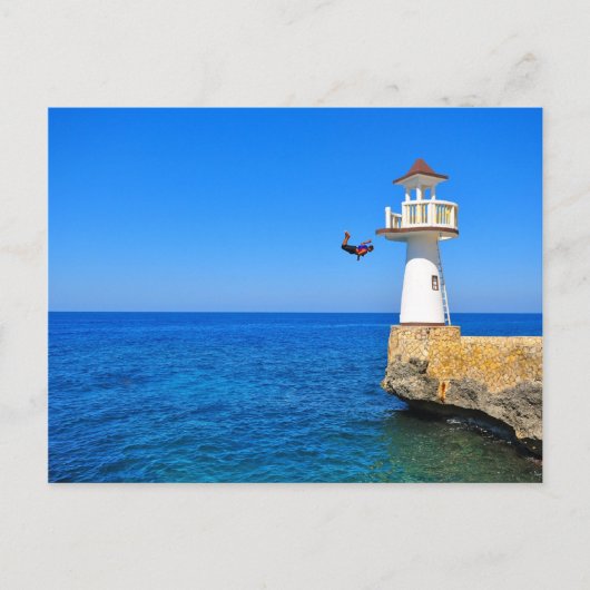 ジャマイカのネグリでクリフダイビング ポストカード (正面)