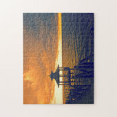 ジャマイカのビーチの夕日。 ジグソーパズル (縦)