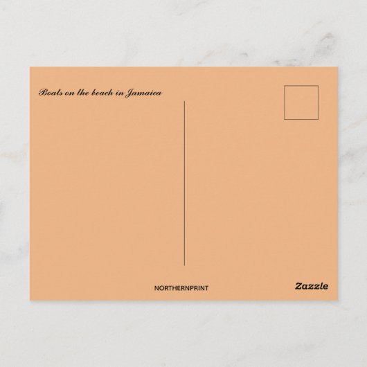 ジャマイカのビーチの船 ポストカード (裏面)