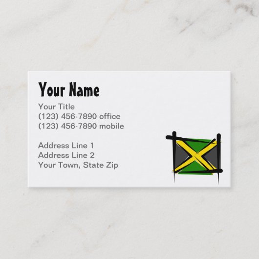 ジャマイカのブラシの旗 名刺 (正面)