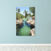 ジャマイカのブラックリバータウン、アリゲーターホール キャンバスプリント (インサイチュ (ウッドフロア))