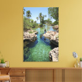 ジャマイカのブラックリバータウン、アリゲーターホール キャンバスプリント (インサイチュ (リビング))