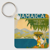 ジャマイカのヴィンテージ旅行ポスター キーホルダー (正面)