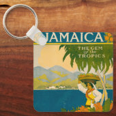 ジャマイカのヴィンテージ旅行ポスター キーホルダー (正面)