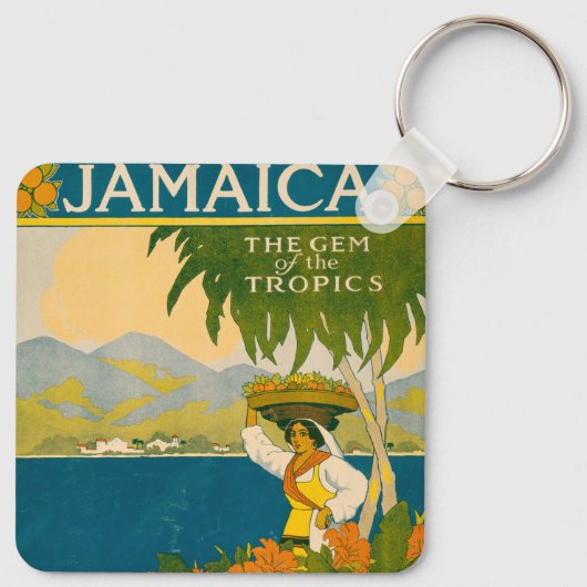 ジャマイカのヴィンテージ旅行ポスター キーホルダー (裏面)
