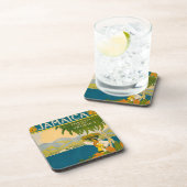 ジャマイカのヴィンテージ旅行ポスター コースター (右側)