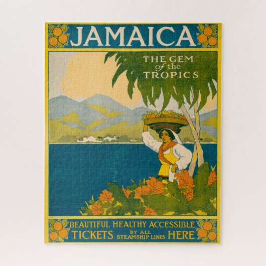 ジャマイカのヴィンテージ旅行ポスター ジグソーパズル (縦)