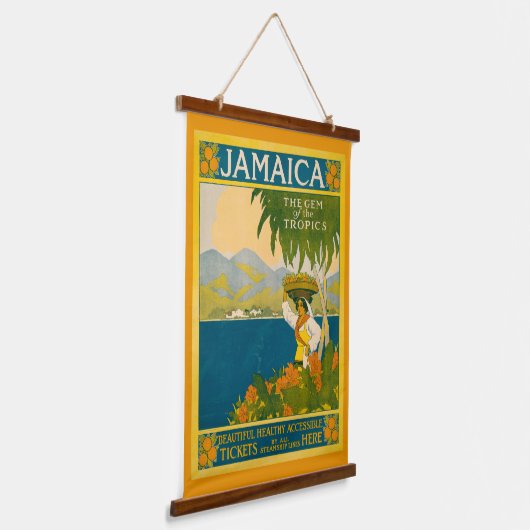 ジャマイカのヴィンテージ旅行ポスター 吊り下げ型タペストリー (傾斜あり)