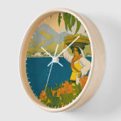 ジャマイカのヴィンテージ旅行ポスター 壁時計 (傾斜)