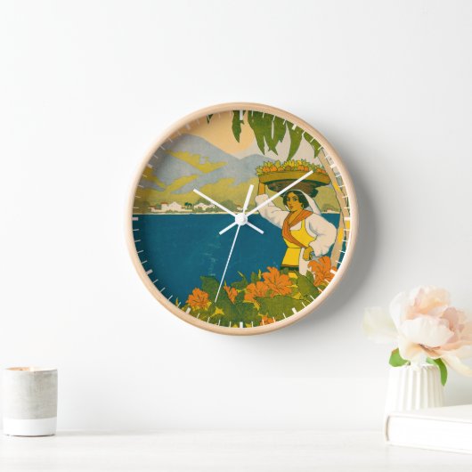 ジャマイカのヴィンテージ旅行ポスター 壁時計 (ホーム)