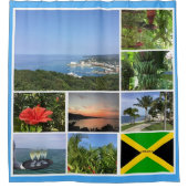 ジャマイカの写真コラージュ シャワーカーテン (正面)