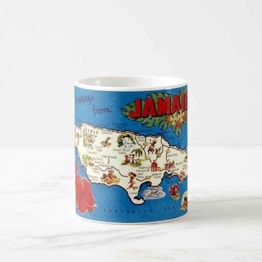 ジャマイカの古地図 コーヒーマグカップ (中央)