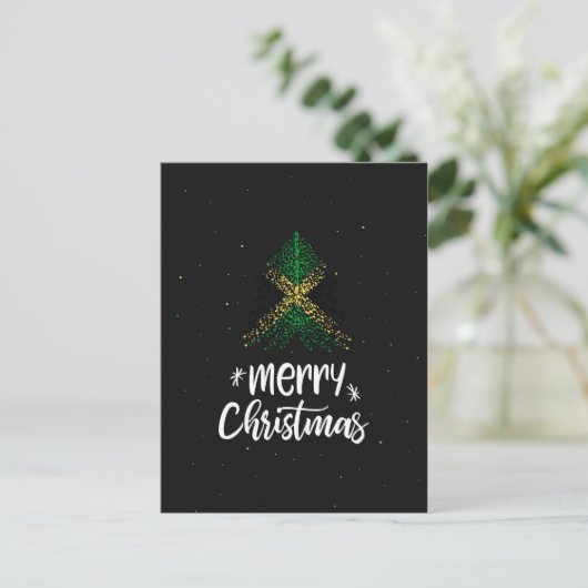 ジャマイカの国旗と一緒にクリスマスを祝おう シーズンポストカード (スタンド正面)