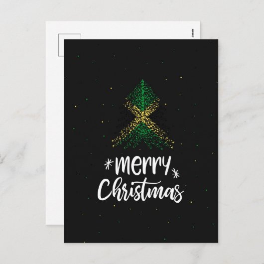 ジャマイカの国旗と一緒にクリスマスを祝おう シーズンポストカード (正面/裏面)