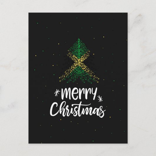 ジャマイカの国旗と一緒にメリークリスマス シーズンポストカード (正面)