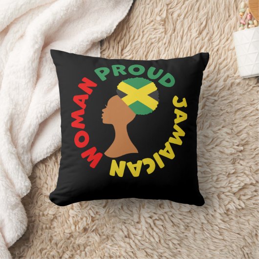ジャマイカの国旗ルーツジャマイカ誇りを持った女性 クッション (ブランケット)