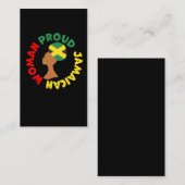 ジャマイカの国旗ルーツジャマイカ誇りを持った女性 名刺 (正面/裏面)