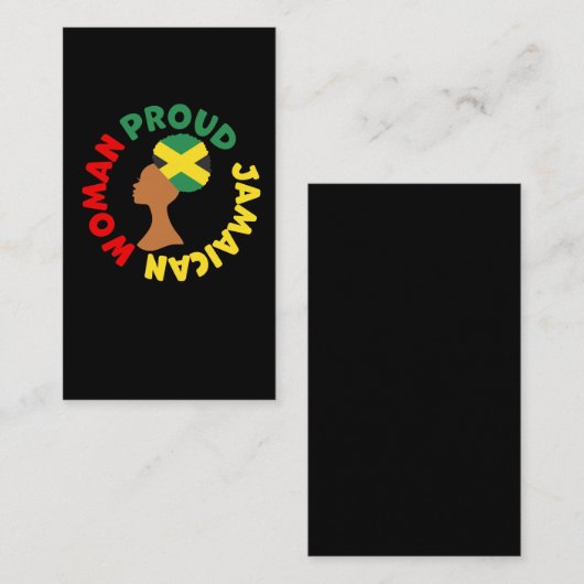 ジャマイカの国旗ルーツジャマイカ誇りを持った女性 名刺 (正面/裏面)