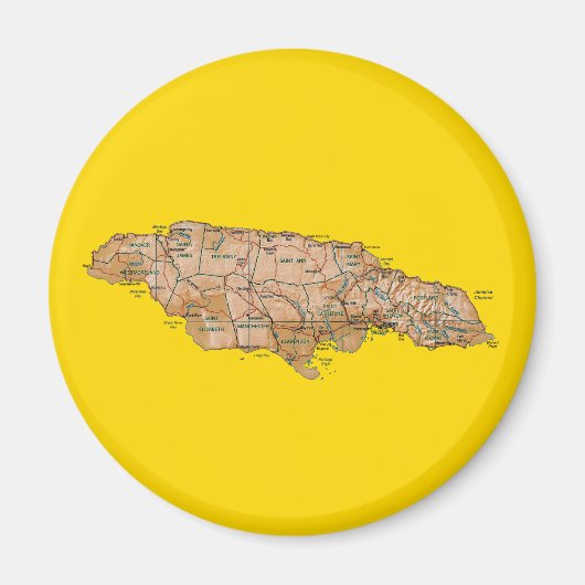 ジャマイカの地図マグネット マグネット (正面)