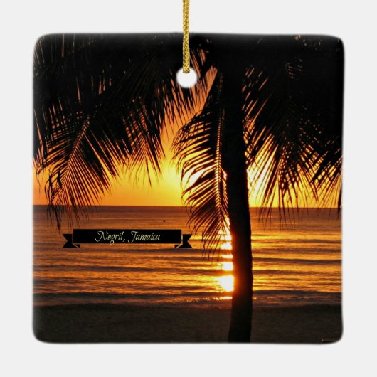 ジャマイカの夕日 セラミックオーナメント (裏面)