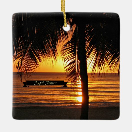ジャマイカの夕日 セラミックオーナメント (正面)
