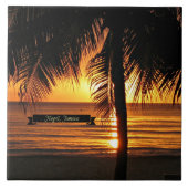 ジャマイカの夕日 タイル (正面)