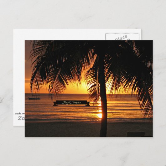ジャマイカの夕日 ポストカード (正面/裏面)