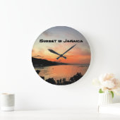 ジャマイカの夕日 ラージ壁時計 (ホーム)
