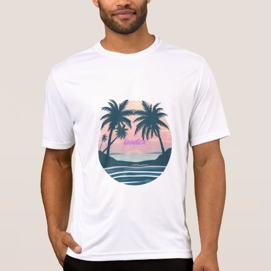 ジャマイカの夕焼けのアザラシ Tシャツ (正面)