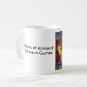 "ジャマイカの夢"の白いマグ コーヒーマグカップ (正面左)