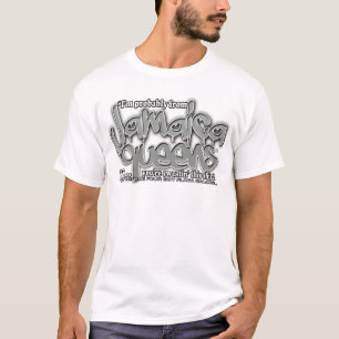 ジャマイカの女王の落書きのワイシャツ(灰色白のフォント) Tシャツ
