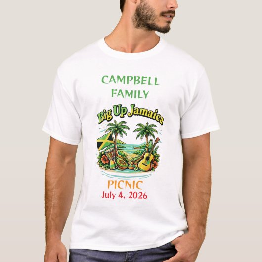 ジャマイカの家族ピクニック Tシャツ (正面)