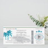 ジャマイカの搭乗券ウェディング 招待状 (スタンド正面)