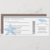 ジャマイカの旅行結婚情報への搭乗券 招待状 (正面/裏面)