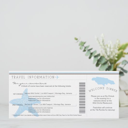 ジャマイカの旅行結婚情報への搭乗券 招待状 (スタンド正面)