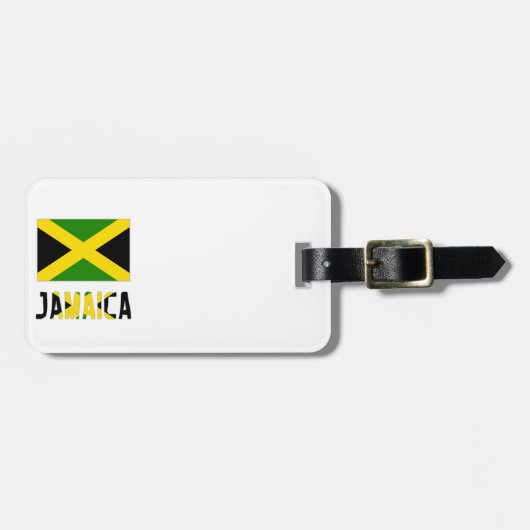 ジャマイカの旗と国名 ラゲッジタグ (正面横)