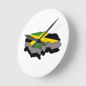 ジャマイカの旗の時計 ラウンド壁時計 (傾斜)