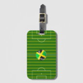ジャマイカの旗の球が付いているサッカー競技場 ラゲッジタグ (正面縦)