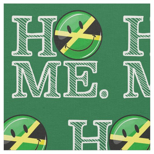 ジャマイカの笑顔のフラッグハウスウォーマー ファブリック (クローズアップ)