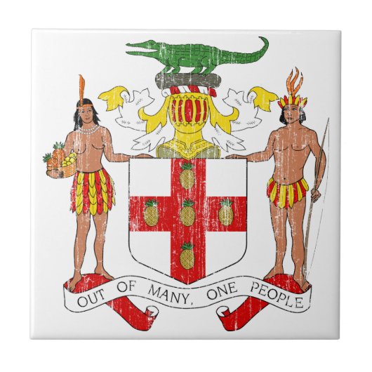 ジャマイカの紋章付き外衣 タイル (正面)