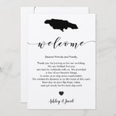 ジャマイカの結婚式の歓迎の手紙及び旅程 プログラム (正面/裏面)