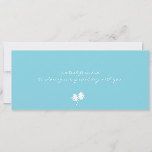 ジャマイカの結婚式招待状への搭乗券 招待状 (裏面)