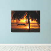 ジャマイカの美しい夕日 キャンバスプリント (インサイチュ (ウッドフロア))