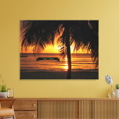 ジャマイカの美しい夕日 キャンバスプリント (インサイチュ (リビング))
